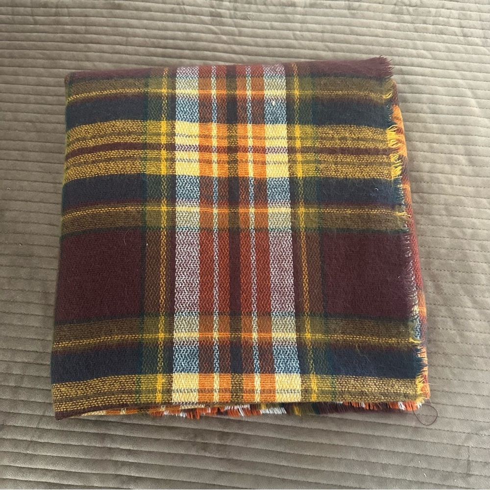 Zando Soft Autumn Tartan Plaid Chunky Wrap Scarf - Picture 8 of 11